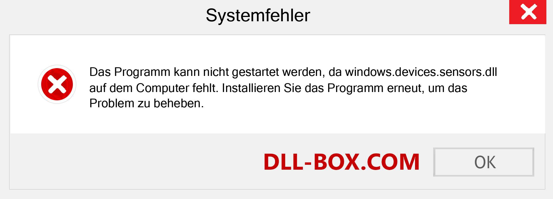 windows.devices.sensors.dll-Datei fehlt?. Download für Windows 7, 8, 10 - Fix windows.devices.sensors dll Missing Error unter Windows, Fotos, Bildern